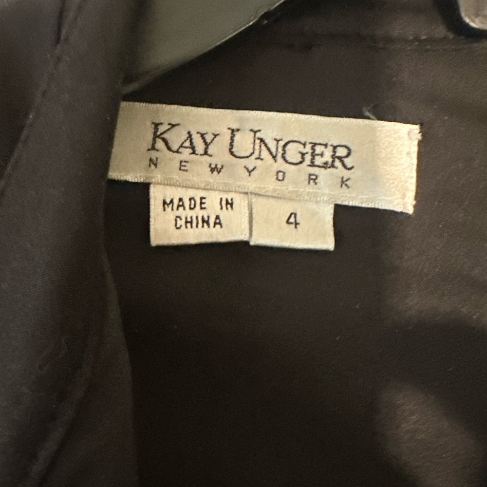 Kay Unger black cotton poplin dress with ruffles, size 4 - Picture 6 of 9